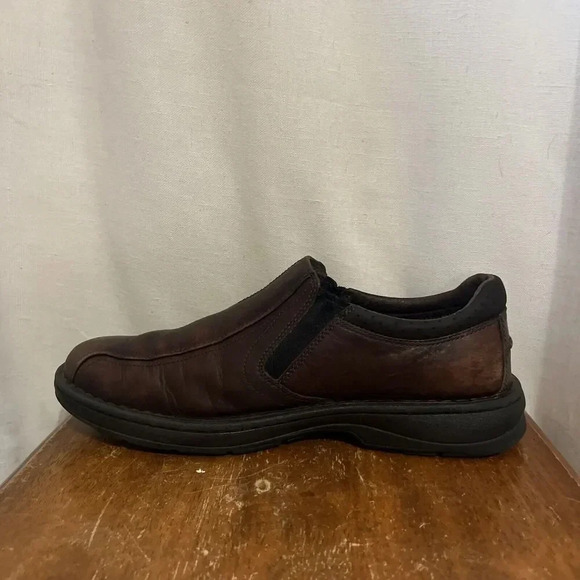 Timberland Loafers Mens Size 9.5 Brown Leather Slip On Classic Logo Sensorflex - Picture 4 of 11